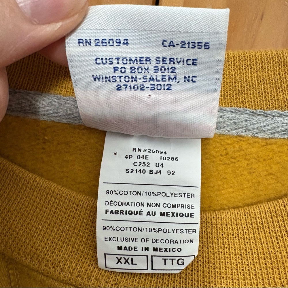 Champion Men's Yellow Crewneck Sweater XXL EUC - Picture 6 of 8